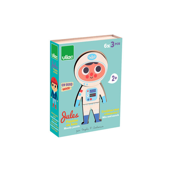 Jules puslespil 6x3 brikker, Vilac