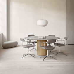 VIPP495 Cabin Round Table, pietra grey/light oak, Vipp