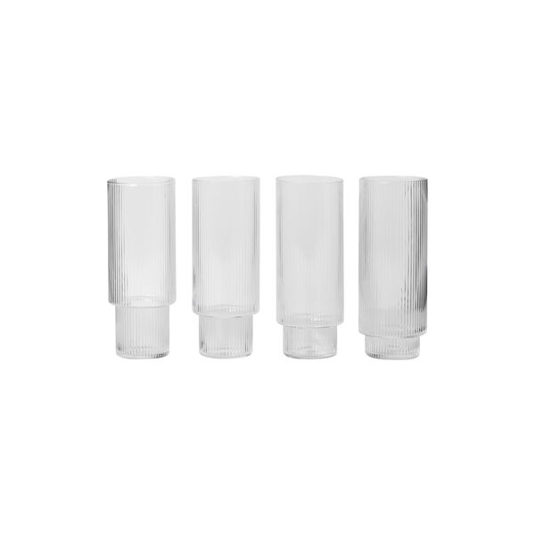 Ripple Long Drink Glasses 4 pcs, ferm LIVING