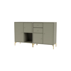 COUPLE bred sk&aelig;nk med ben i messing, 144 fennel, Montana Furniture