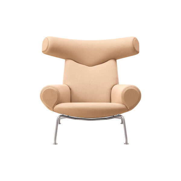 Wegner Ox Chair |  Natural| L&aelig;nestol + Ottoman, Fredericia Furniture