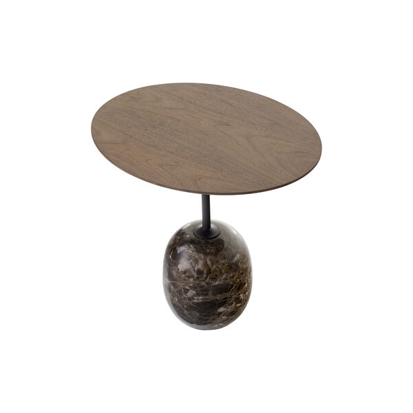 Lato Table LN9 Lounge Table, Emparador marble/walnut, &Tradition