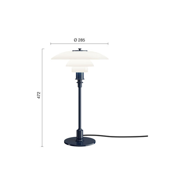 PH 3/2 Bordlampe, glossy deep blue, Louis Poulsen