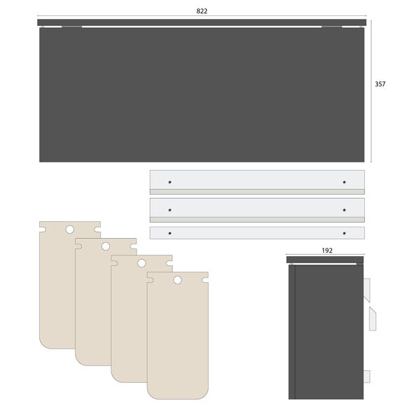 SORTED Standard Wide affaldssortering, carbon grey, DesignLife