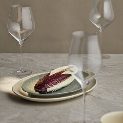 Rhombe Earth Ovalt serveringsfad, moss, Lyngby Porcel&aelig;n