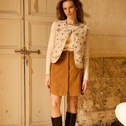 IR Tambourine Waistcoat, jaquard flowers, Atelier R&ecirc;ve