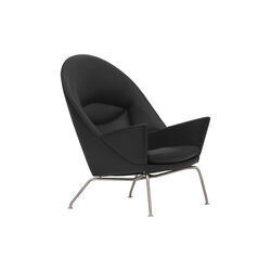 CH468 Oculus Chair loungestol, sort/rustfrit st&aring;l, Carl Hansen & S&oslash;n