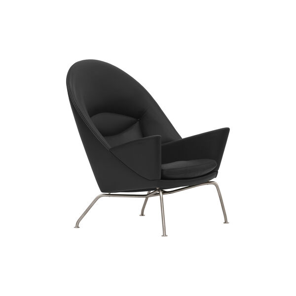 CH468 Oculus Chair loungestol, sort/rustfrit st&aring;l, Carl Hansen & S&oslash;n
