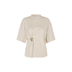 Enora Brooch Tee, soft beige, Second Female