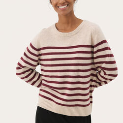 NiakaPW Pullover, tawny port stripe, Part Two
