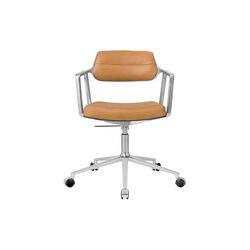 VIPP453 Swivel+ Chair with Castors, camel/polished aluminium, Vipp
