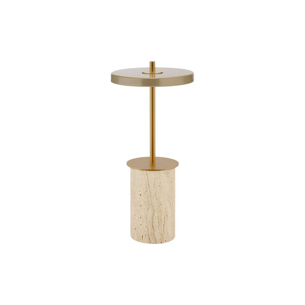 Asteria Move Mini Portable Lamp, clay travertine brass, UMAGE
