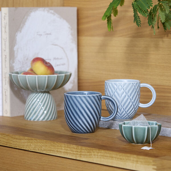 Samsurium Art deco krus, blue/grey, Dottir Nordic Design