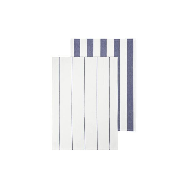 TAULO Viskestykkes&aelig;t Stribet, white/mazarine blue, Blomus