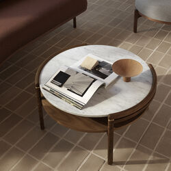 RF1905 Sideways sofabord, olieret valn&oslash;d/Carrara marmor, Carl Hansen & S&oslash;n