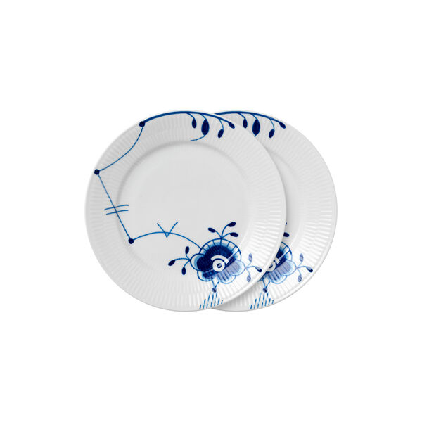 Bl&aring; Mega Riflet tallerken &Oslash; 22 cm 2 stk., Nr. 6, Royal Copenhagen