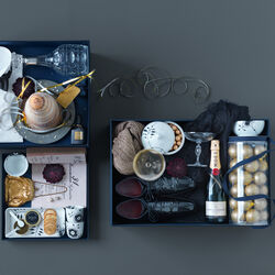 Sort Mega Riflet fad 24 cm, Royal Copenhagen