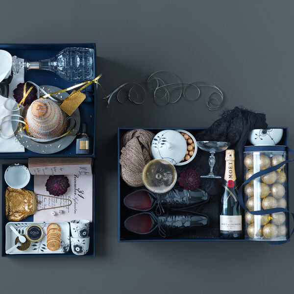 Sort Mega Riflet fad 24 cm, Royal Copenhagen