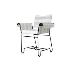 Tropique Dining Chair with Fringes, Leslie Stripe Limonta 20/classic black, GUBI