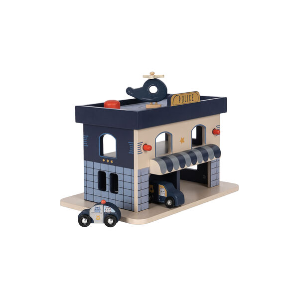 Wooden Police Station, blue multi, Konges Sløjd