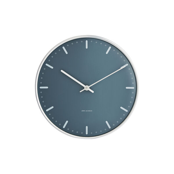 City Hall V&aelig;gur Medium, bl&aring;, Arne Jacobsen Clocks