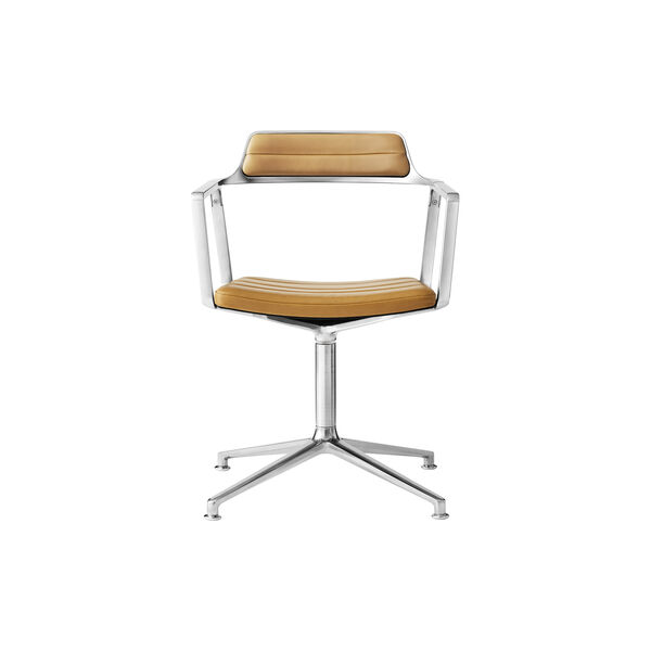 VIPP452 Swivel Chair with Gliders, sand/polished aluminium, Vipp