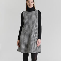 Chesu ærmeløs kjole, black/ivory pepita, BITTE KAI RAND