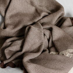 Herringbone plaid, chocolate/beige, ELVANG