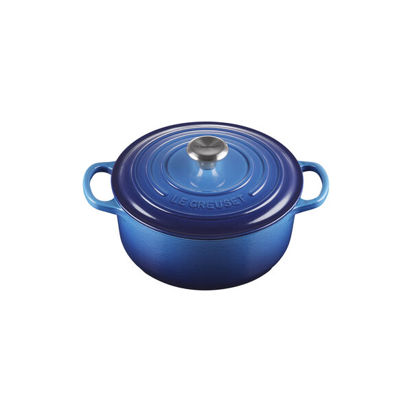 Signature rund st&oslash;bejernsgryde &Oslash; 20 cm, azure blue, Le Creuset