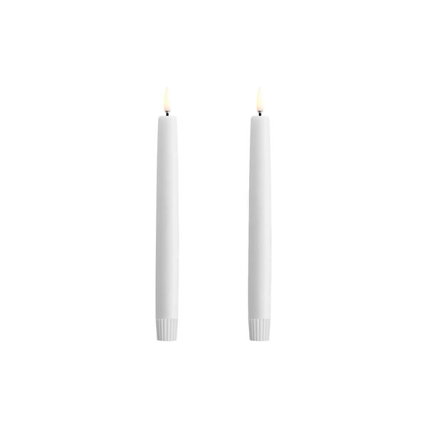 LED taper candle smooth 2-pack, nordic white, Uyuni Lighting