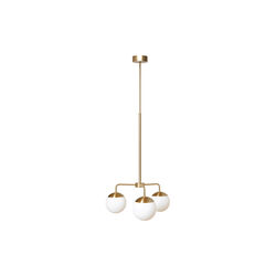 Lord 3 Chandelier, brass/opal, Rubn