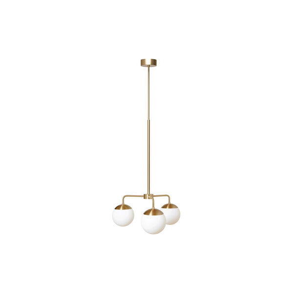 Lord 3 Chandelier, brass/opal, Rubn