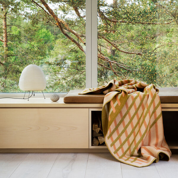 BISLETT Throw, peach & pistachio, R&oslash;ros Tweed