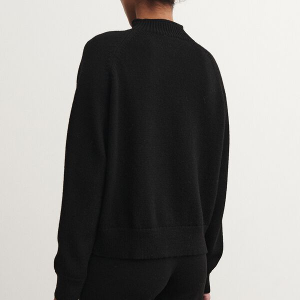 Raw Wool Jumper, black, FUB