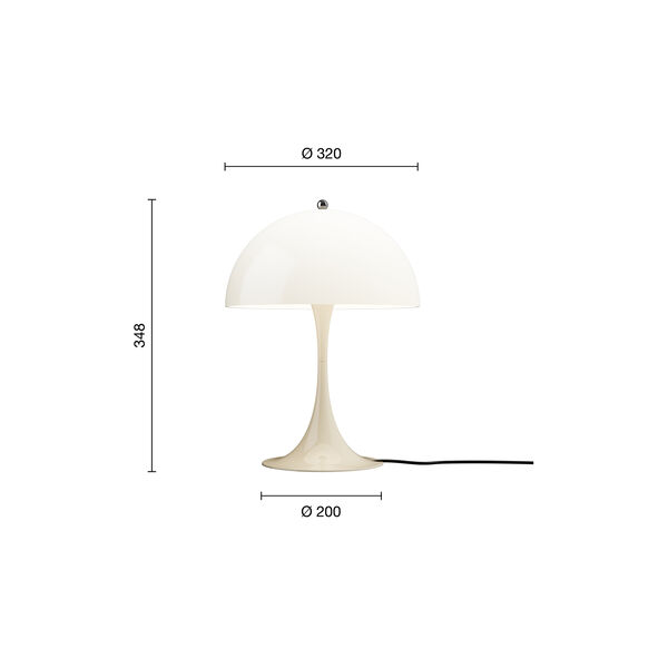 Panthella 320 bordlampe, opal beige, Louis Poulsen