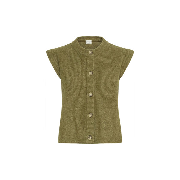 IRSILVI Waistcoat, green moss melange, Atelier Rêve