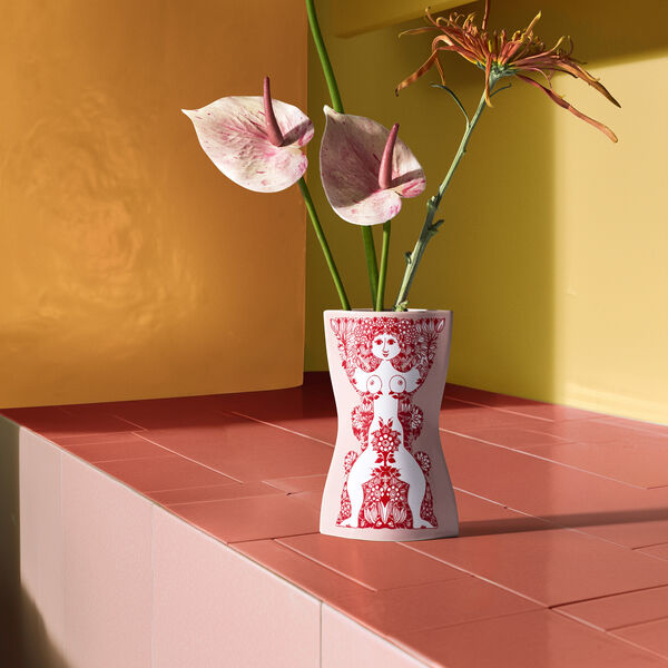 Nina Vase, pink/r&oslash;d, Bj&oslash;rn Wiinblad