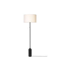 Gravity Floor Lamp, blackened steel/white, GUBI