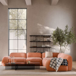 Wolke 4-seater Modular Corner Sofa, velvety woven terracotta, Westwing Collection