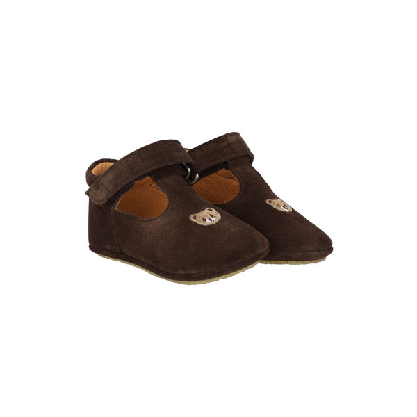Prewalker med bamsebroderi, dark brown, ANGULUS