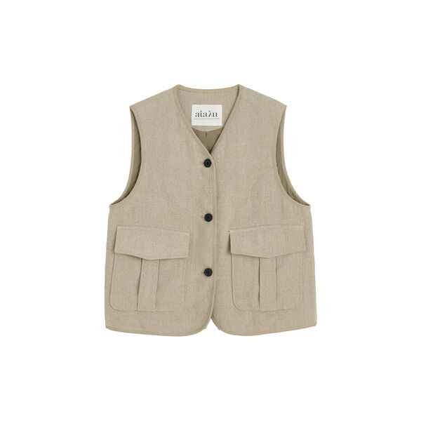 Vest Heavy Linen, pure natural, Aiayu