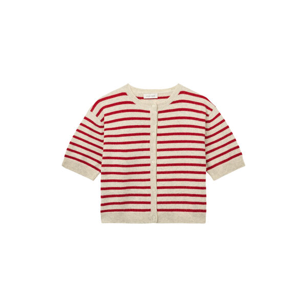Signe cardigan, red creme, Studio Feder