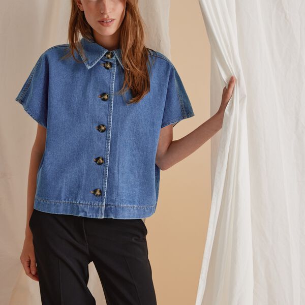 HMBinca denim cape, deep ocean, Heartmade