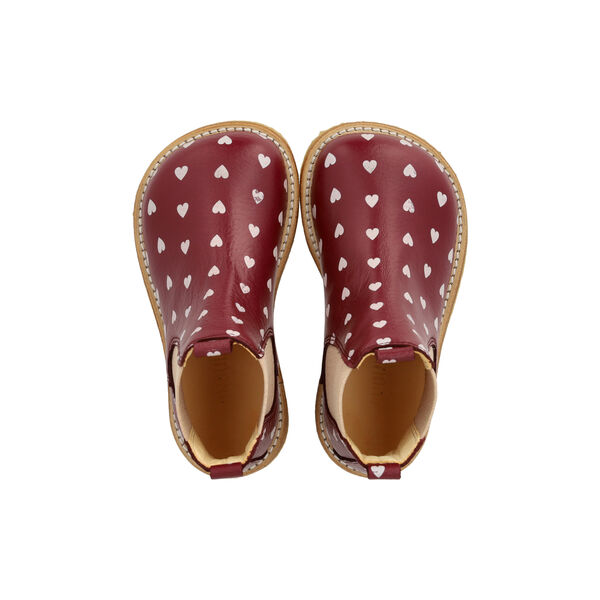 Klassisk Chelsea st&oslash;vle, berry hearts/rose elastic, ANGULUS
