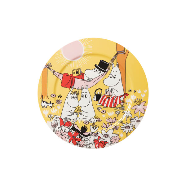 Mumi serveringsfad Familietid, gul, Moomin Arabia