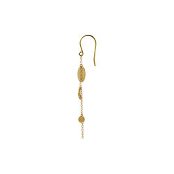 Sun and Moon Earring with Chain Single, gold, Stine A Jewelry