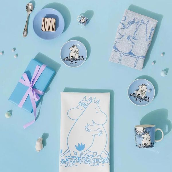 Mumi mini tallerken K&aelig;rlighed, blue, Moomin Arabia