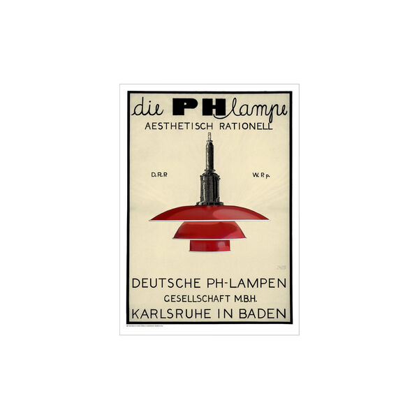 PH Lampe - Red, Poster & Frame