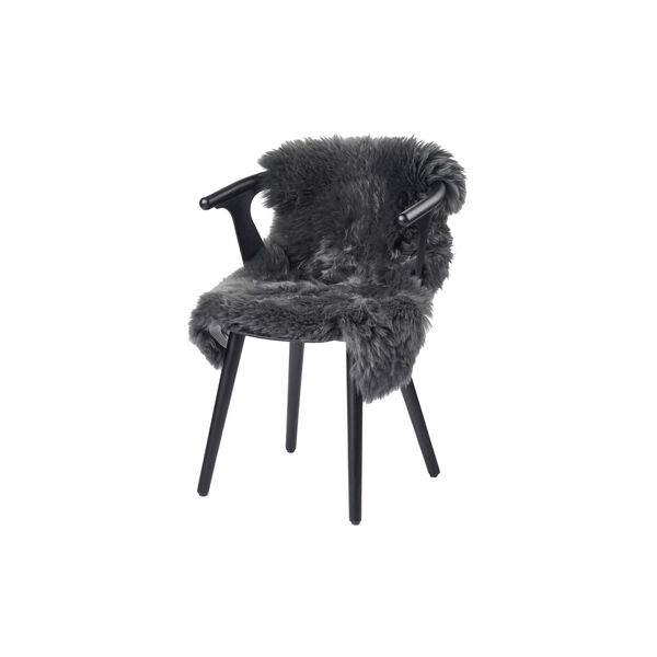 Newzealandsk Premium langhåret lammeskind, steel, NATURES Collection