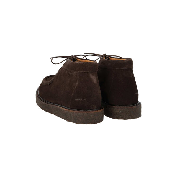 Lace-up shoe with decorative trim, dark brown, ANGULUS
